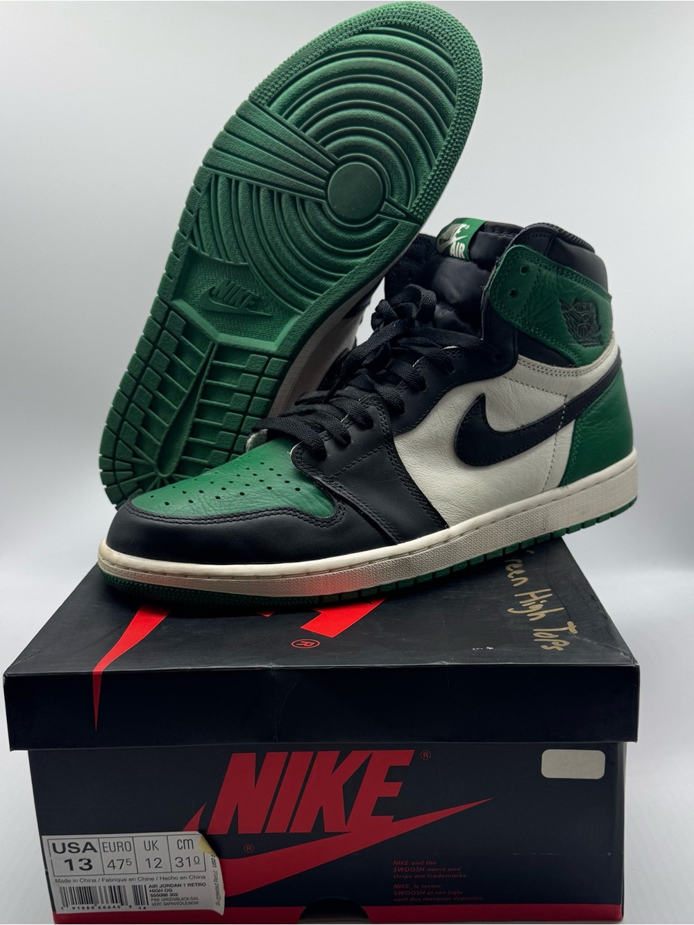 Nike Air Jordan 1 Retro High OG Pine Green 1.0 2018  555088-302 Men’s Size 13

1
